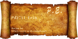 Páll Erik névjegykártya