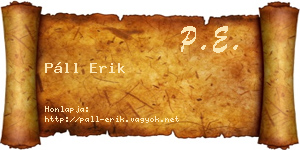 Páll Erik névjegykártya